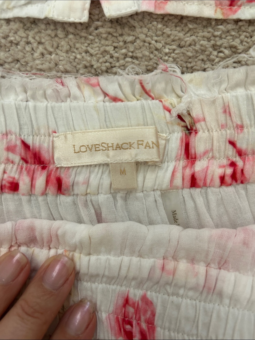 LoveShackFancy Pink Floral Women Lace-Trim Tank and Ruffle Mini Skirt - Picture 3 of 5